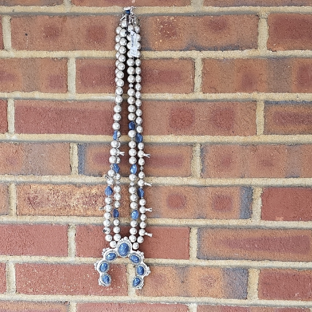 Chico's Elegant Blue and Silver Necklace